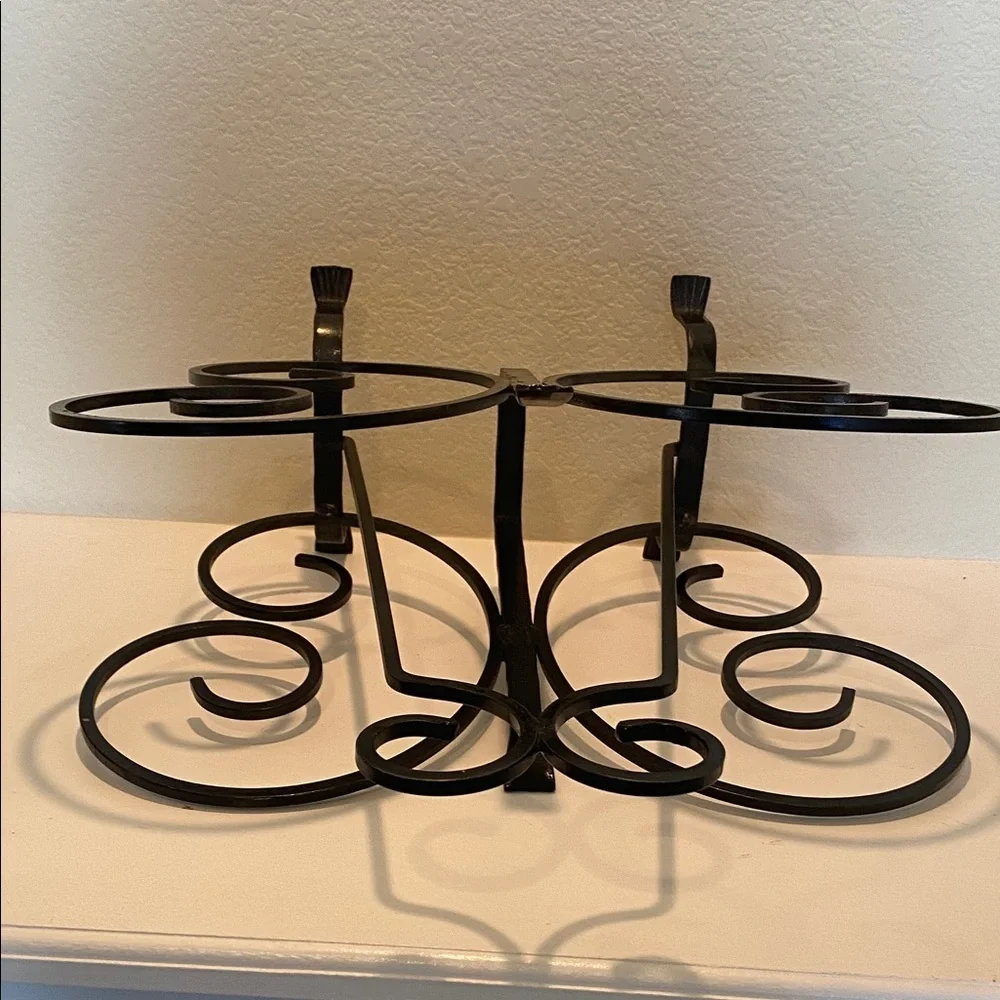 Elegant Black Vintage Wrought Iron Magazine Stand. Butterfly Design.
